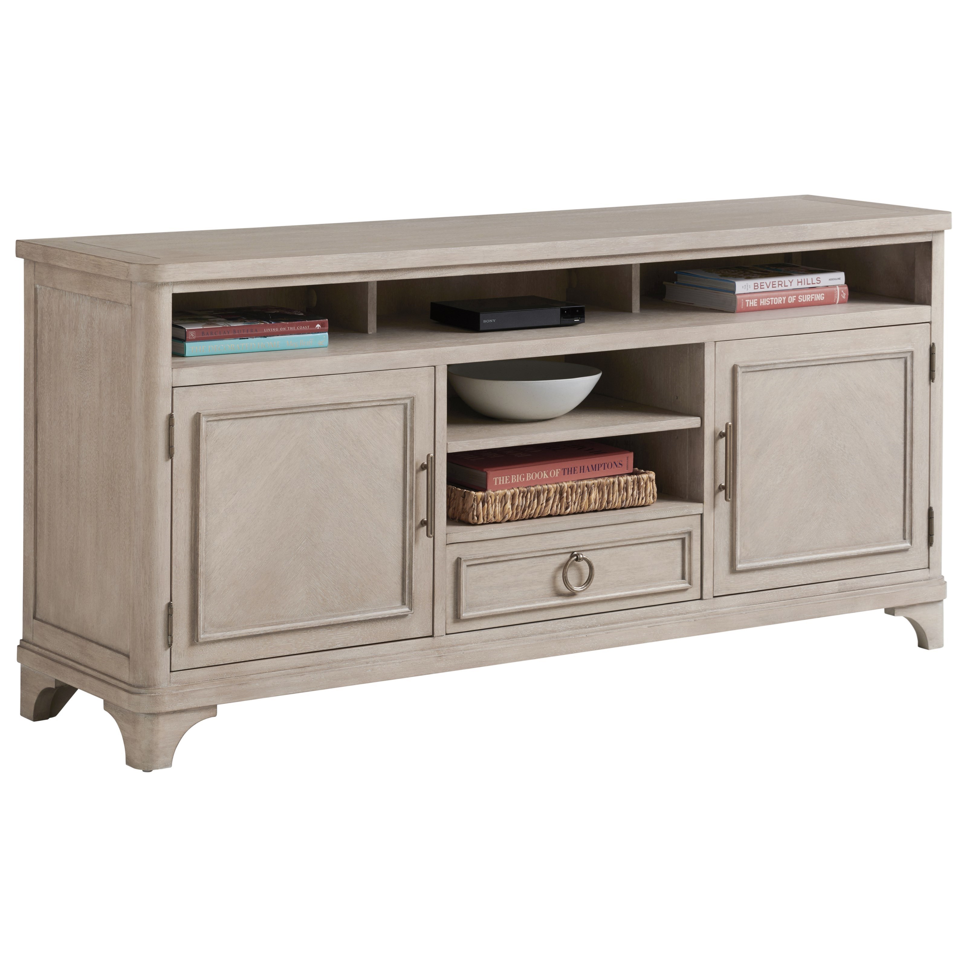 Barclay Butera Malibu Rocky Oaks 72 Inch Media Console with Soundbar